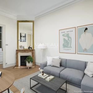 Paris 7e/Gros Caillou-rue Cler/studio de 18,43 m² Carrez/courett