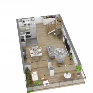 Les Ciels de Saint Cloud Duplex 3 pièces 91.10 M² avec terrasse 