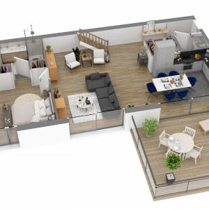 Les Ciels de Saint Cloud Duplex 5 pièces 130.45 M² avec terrasse