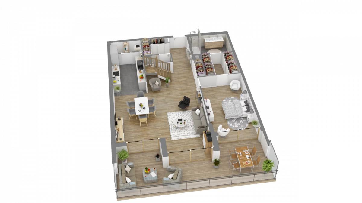 Les Ciels de Saint Cloud Duplex 5 pièces 130.10 M² avec terrasse