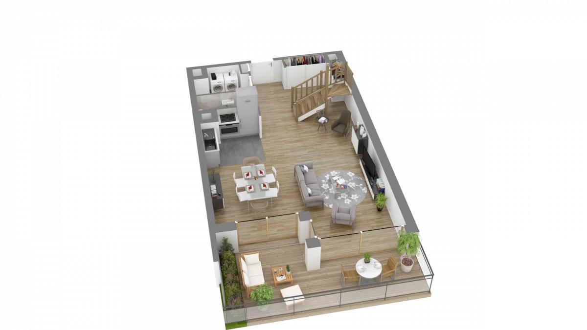 Les Ciels de Saint Cloud Duplex 3 pièces 91.10 M² avec terrasse 